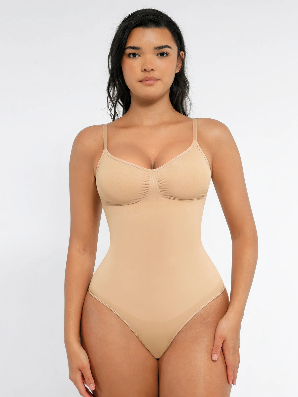 Seamless Covered Bust Jumpsuit Thong Bodysuit Fit