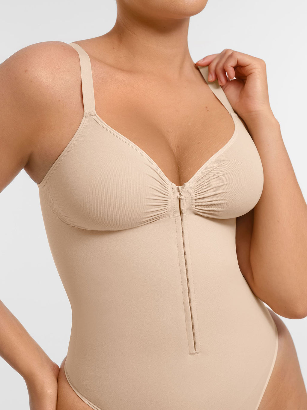 Shapecurve Tummy Control Seamless Zipper Shaping Bodysuit
