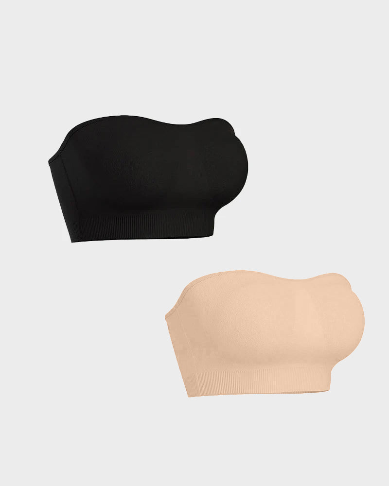 Wireless Strapless Bandeau Bra with Anti‑Slip Silicone Support