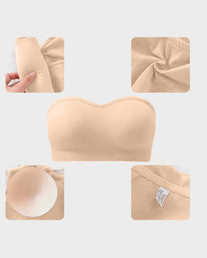 Wireless Strapless Bandeau Bra with Anti‑Slip Silicone Support