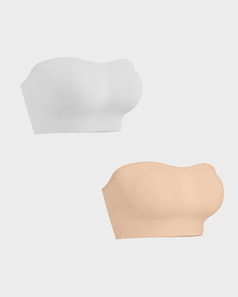 Wireless Strapless Bandeau Bra with Anti‑Slip Silicone Support