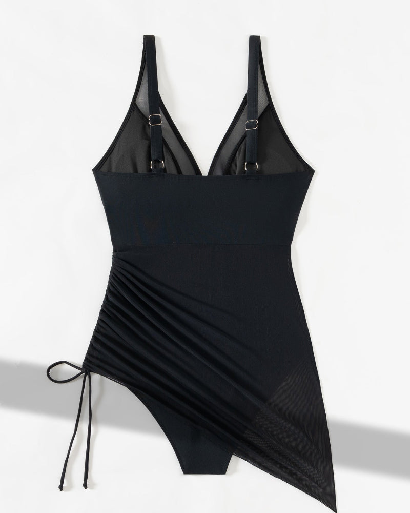 Slimming Mesh Sheer Sarong Wraps Bathing Suit