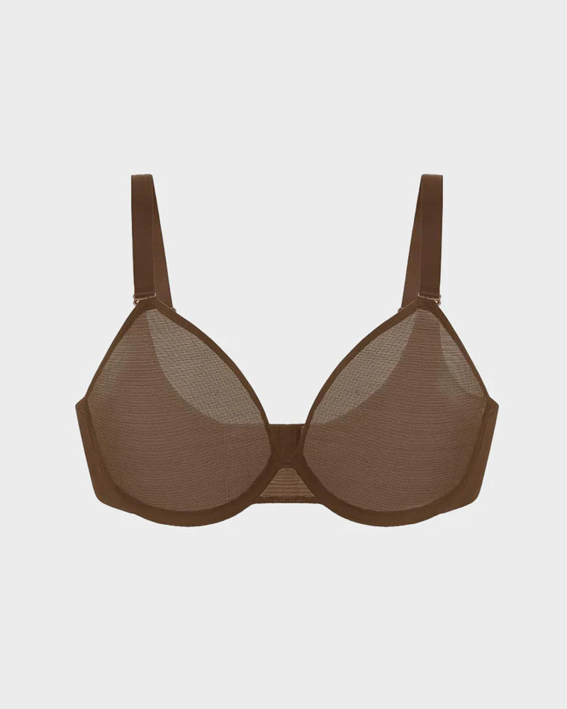 Air Light Plus Size Mesh Underwire Minimizer Bra