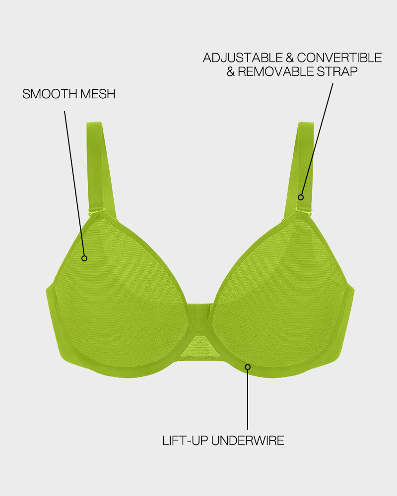 Air Light Plus Size Mesh Underwire Minimizer Bra