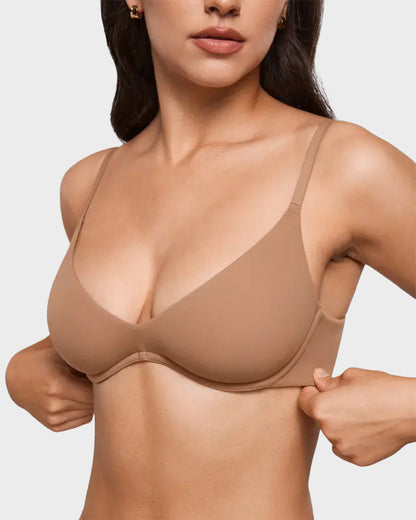 Unlined Plunge Balconette Bra with Underwire