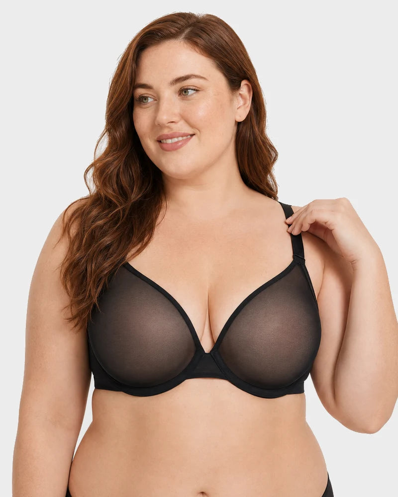 Air Light Plus Size Mesh Underwire Minimizer Bra