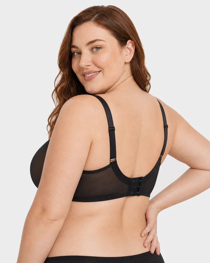 Air Light Plus Size Mesh Underwire Minimizer Bra