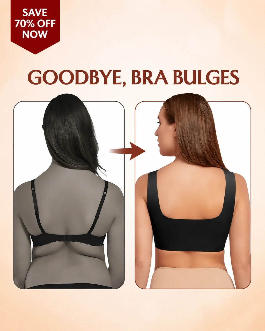 Seamless Wire-Free Push-Up Bra with Full Coverage Support