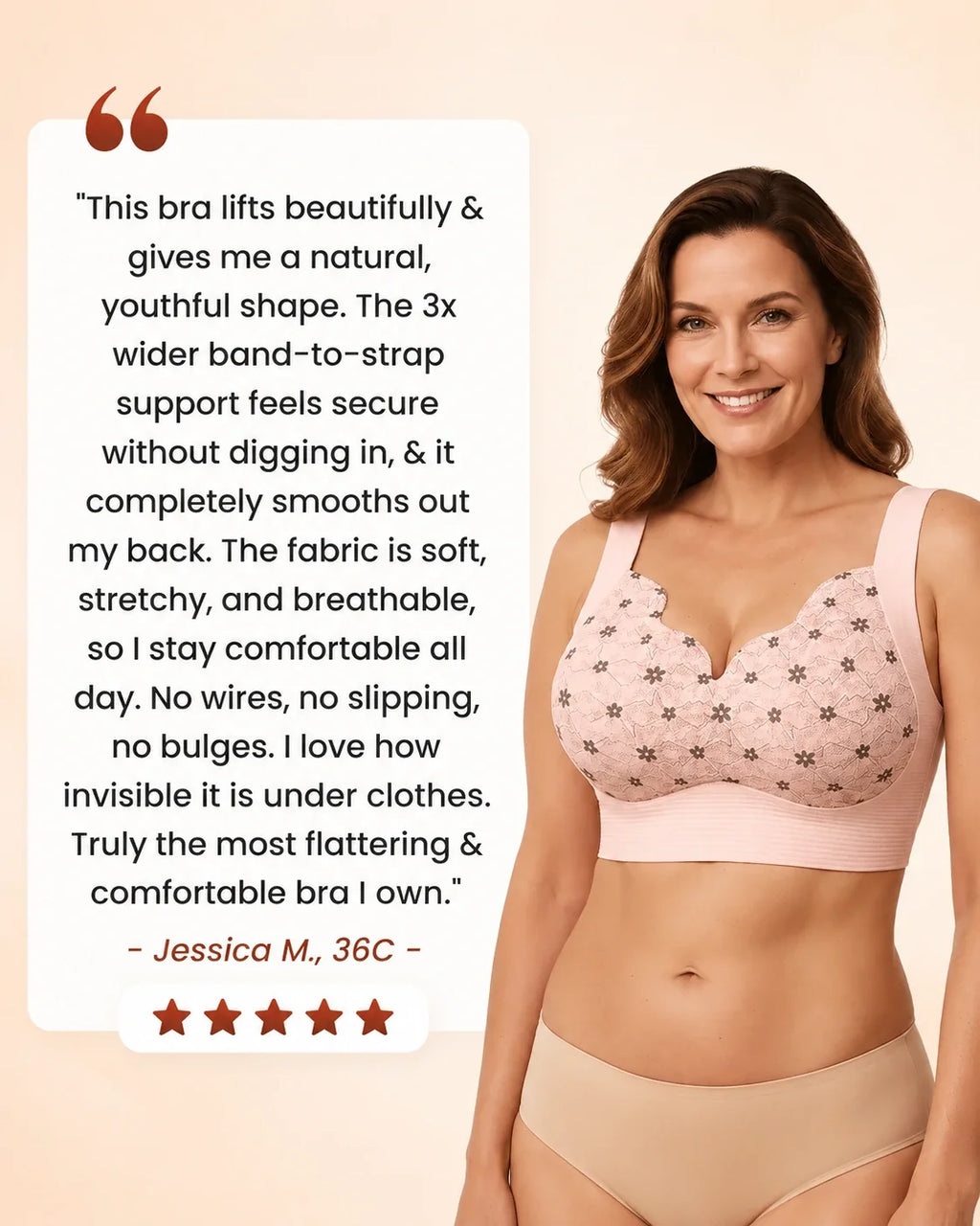 Seamless Wire-Free Push-Up Bra with Full Coverage Support