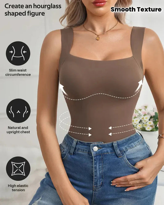 Women's Sleeveless Double-Layer Tank Tops Shaping Vest