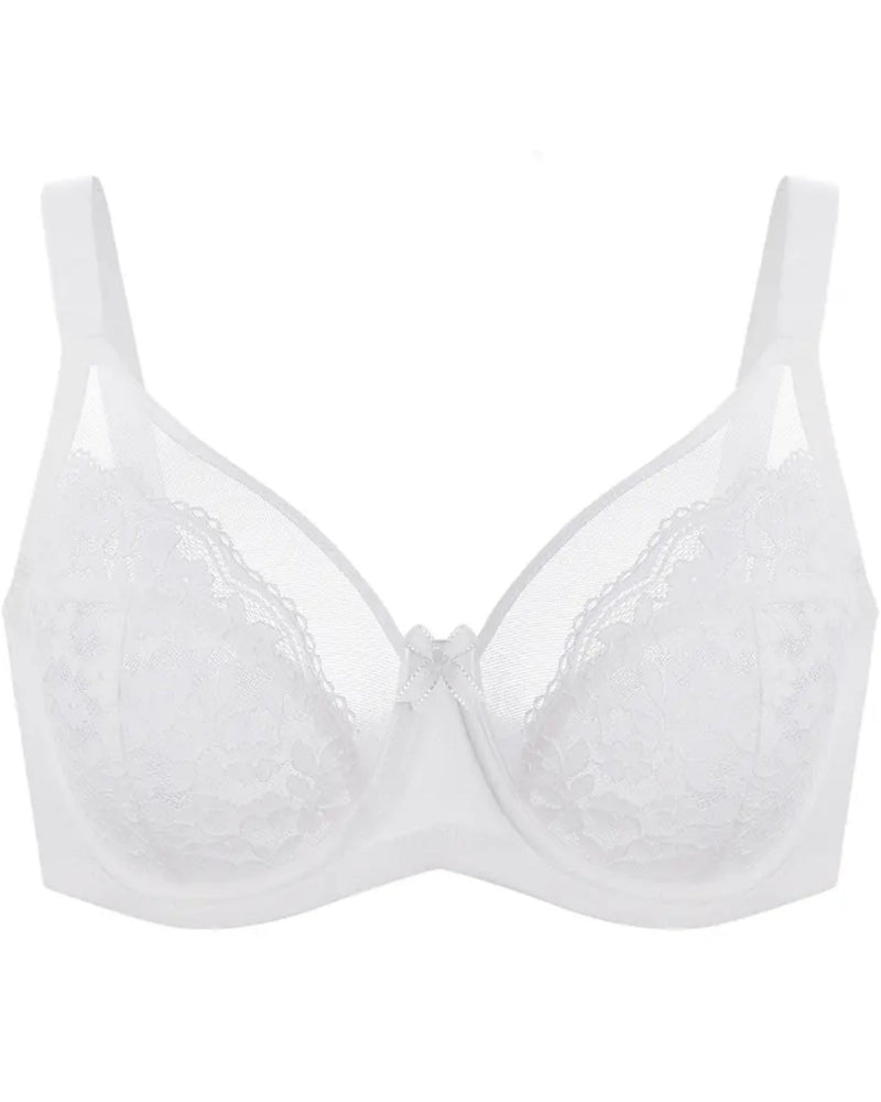 Floral lace shaping plus size bra
