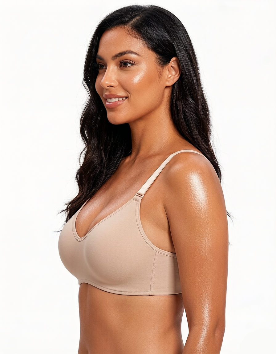 Wire-Free Cotton Lift T-Shirt Bra