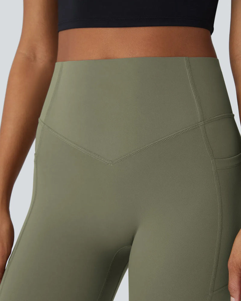 High Waisted Tummy Control Workout Leggings with Side Pockets