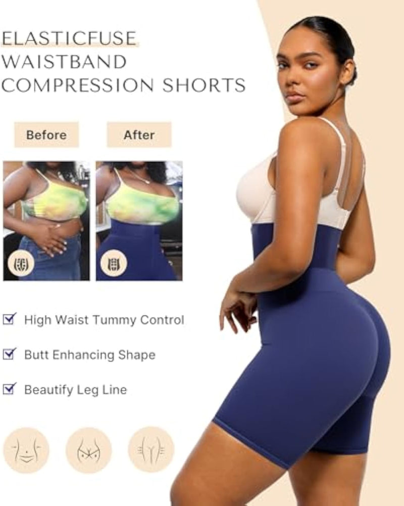 SHAPECURVE Women High Waist Leggings Tummy Control ElasticFuse Waistband Shaping Leggings Waist Trainer Yoga Pants