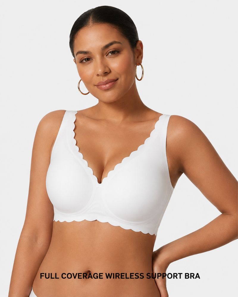 Deep V Seamless Scalloped Wireless Lift Bra